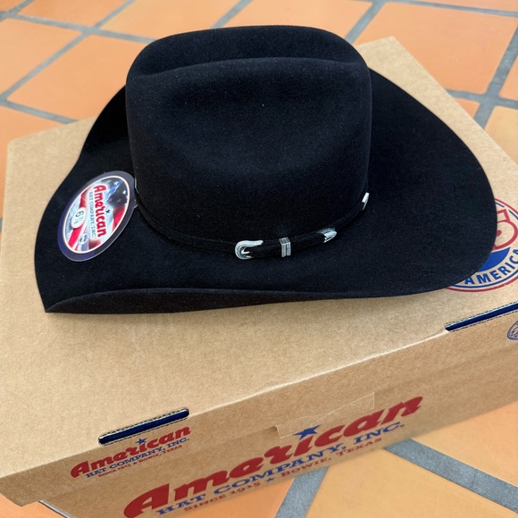 American Hat Company Black Cowboy Hat. Size 6 7/8 - Picture 3 of 11